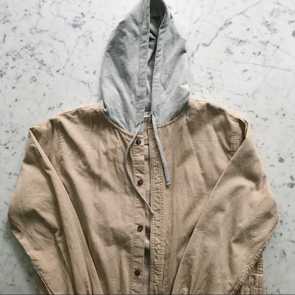 Hooded corduroy shacket🐻🤎